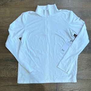 Alo Yoga Conquer 1/4 Zip Reform Long Sleeve, Size M, White, NWT